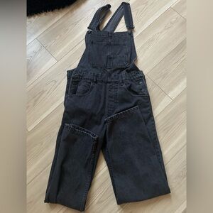 We The Free Black Relaxed Denim Overalls